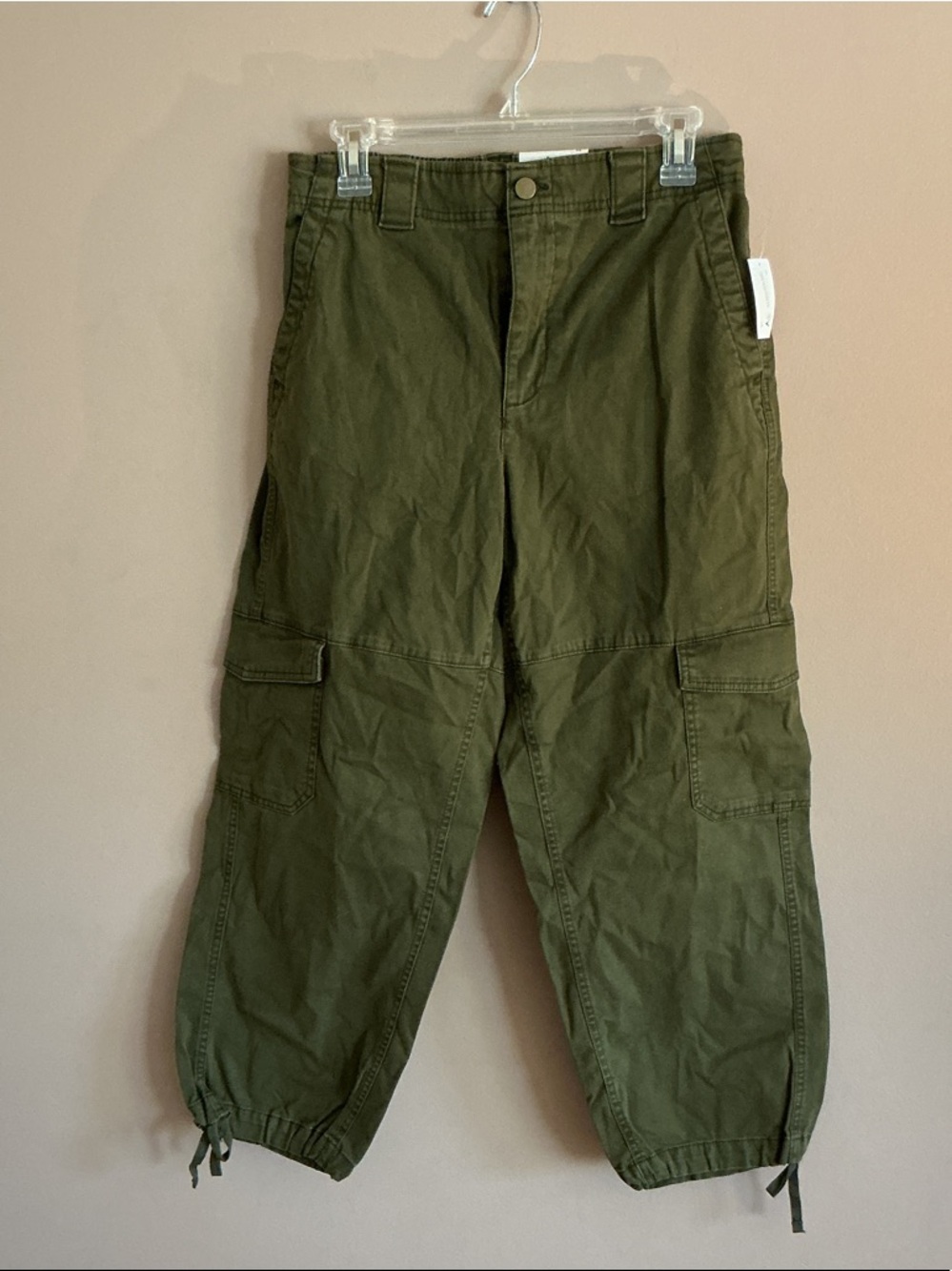 Old Navy Olive Green Cargo Pants with Drawstring Hems